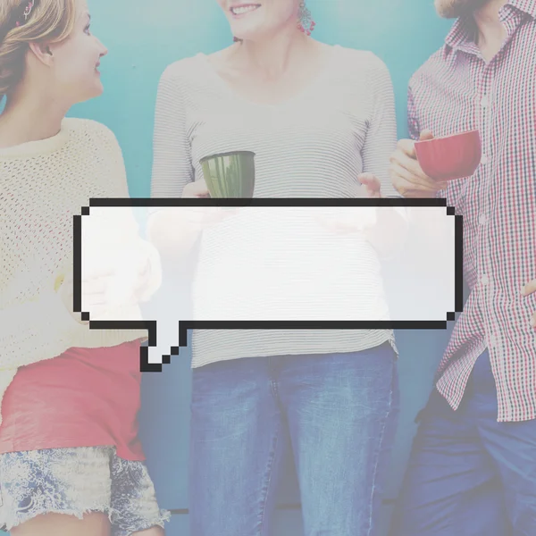 Grupo de personas y Speech Bubble Concep —  Fotos de Stock