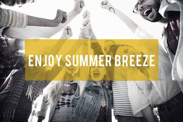 Enjoy Summer Breeze Friendship Concept