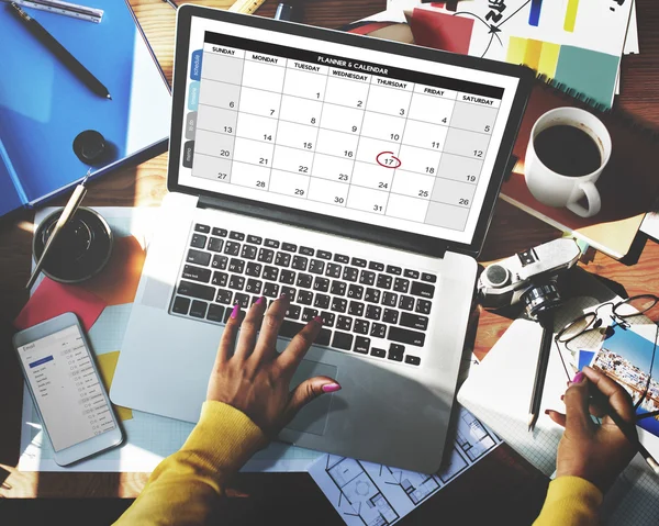 Pianificatore di calendario e organizzazione — Foto Stock