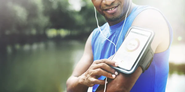 Afrikanischer Sportler im Freien — Stockfoto