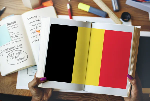 België vlag land — Stockfoto