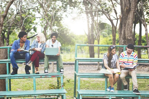 Studenti che studiano insieme — Foto Stock