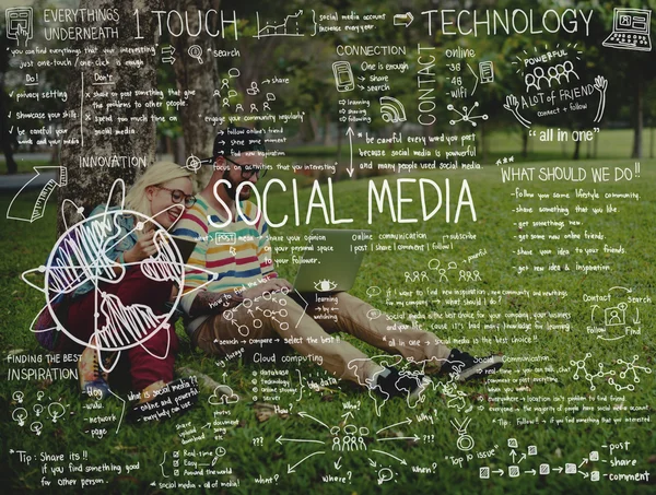 Conceito de mídia social — Fotografia de Stock