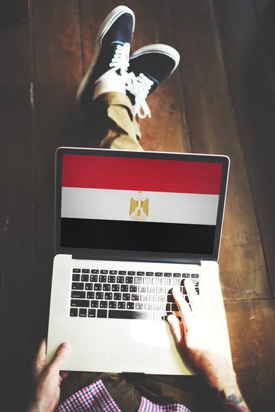 País de bandera de Egipto — Foto de Stock