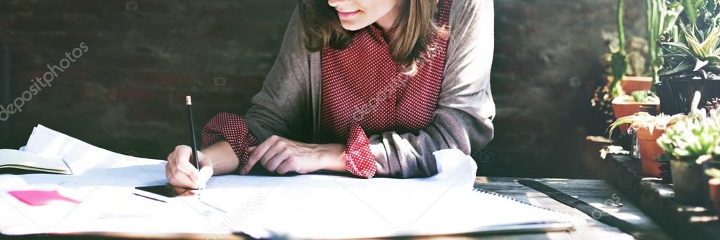 Businesswoman Working at office