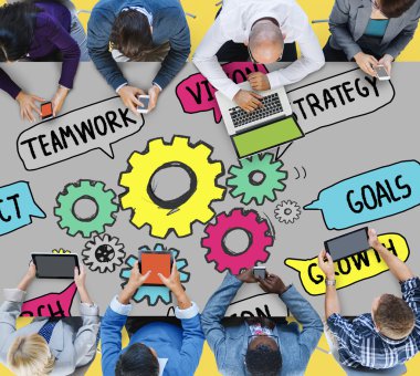 Ofiste çalışan iş ekibi.