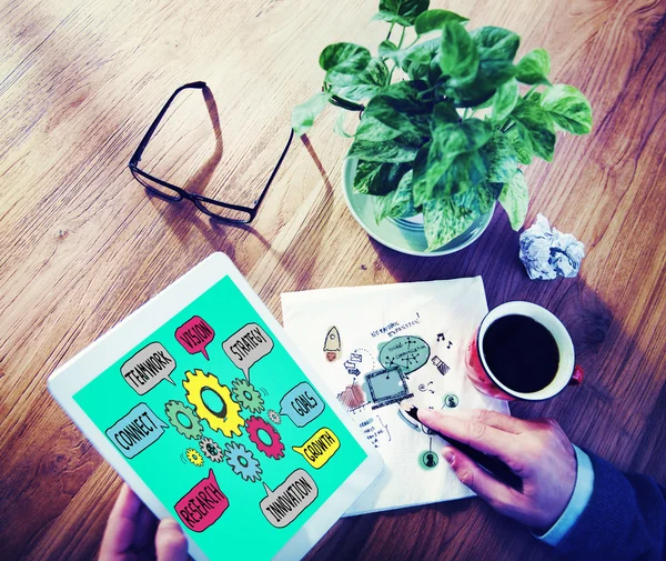 Person browsing digital tablet — Stock Photo, Image