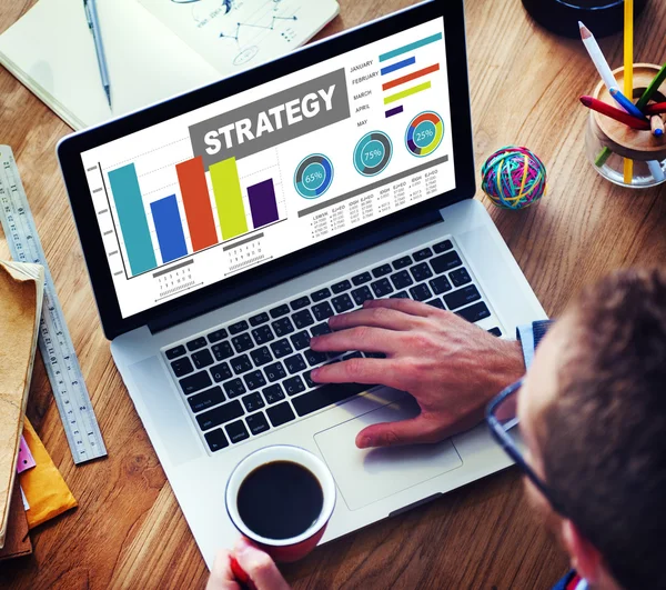 Strategia Piano Dati Concetto Marketing — Foto Stock