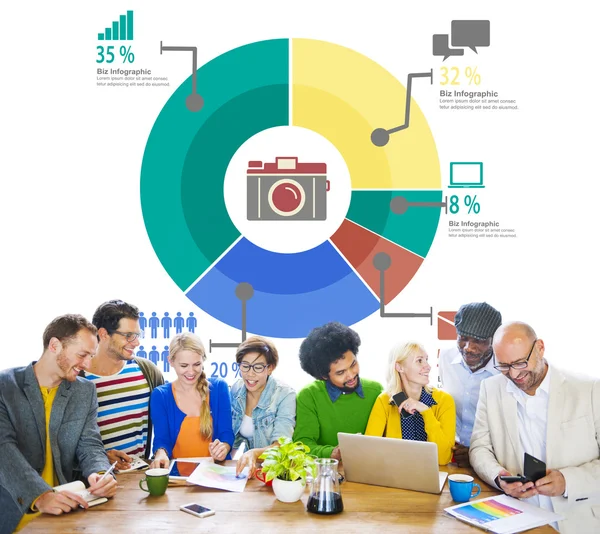 Análise Analítica Marketing Compartilhamento Diagrama Conceito — Fotografia de Stock