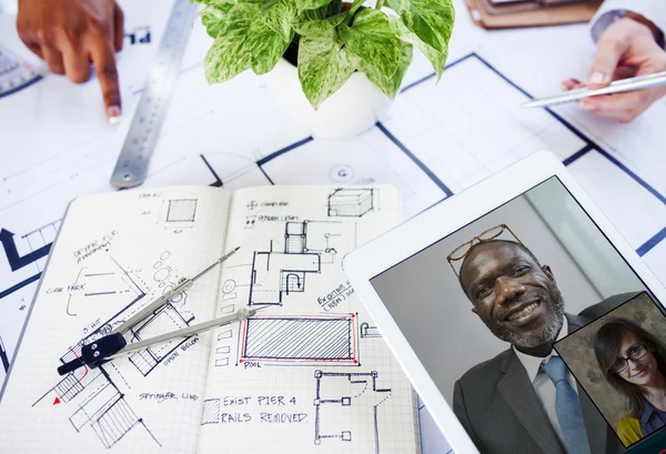 Architect working on the project — Stock Photo, Image