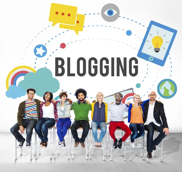 Blogging Blog Internet Media Networking Concept social — Fotografie, imagine de stoc