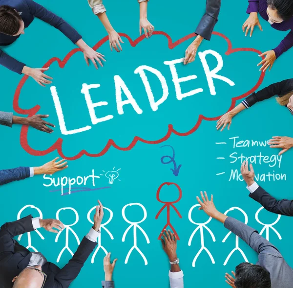 Concetto di motivazione di leader supporto Teamwork strategia — Foto Stock