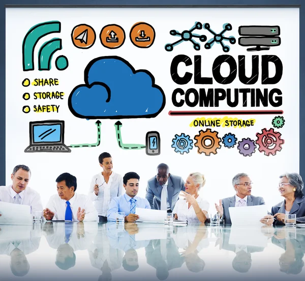 Σύννεφο υπολογιστών έννοιας σύνδεσης — Φωτογραφία Αρχείου