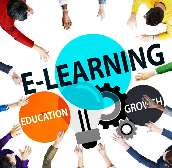E-learning oktatás növekedés tudás információ fogalma — Stock Fotó