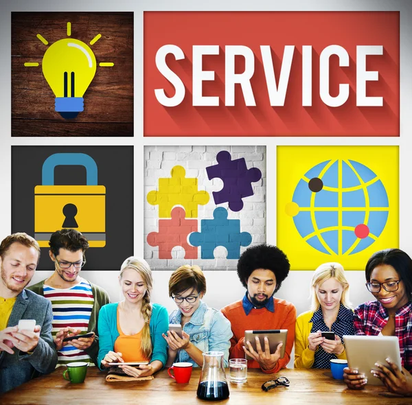 Service Unterstützung Kundenzufriedenheit Hilfestellung Konzept — Stockfoto