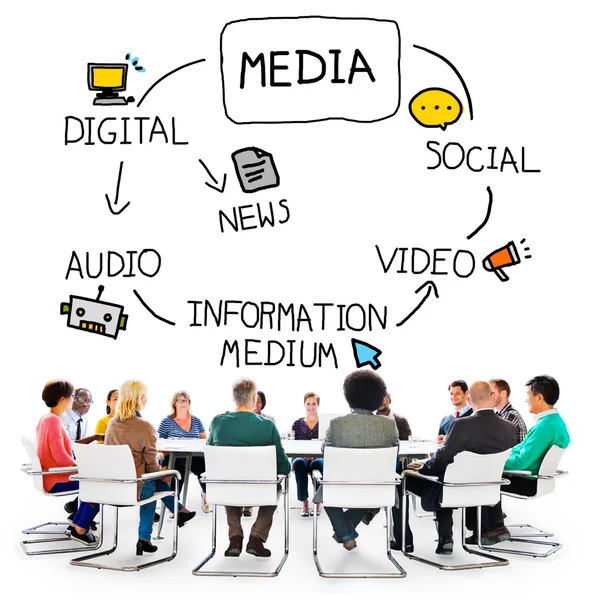 Concetto di Media informazioni multimediali digitali — Foto Stock