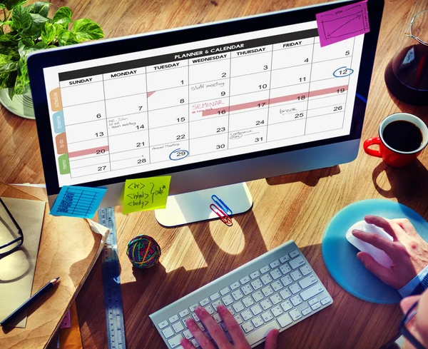 Conceito de gerenciamento de organização de planejador de calendário — Fotografia de Stock