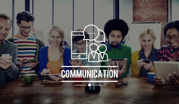 Global kommunikation anslutning diskussion koncept — Stockfoto