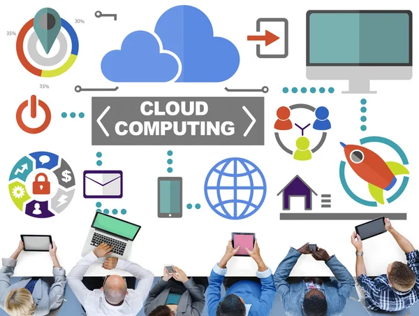 Concepto de red de computación en nube —  Fotos de Stock