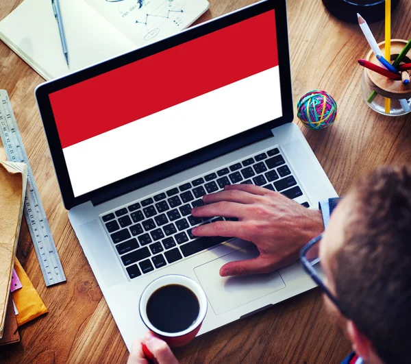 Indonesien Flagge, Länderkonzept — Stockfoto