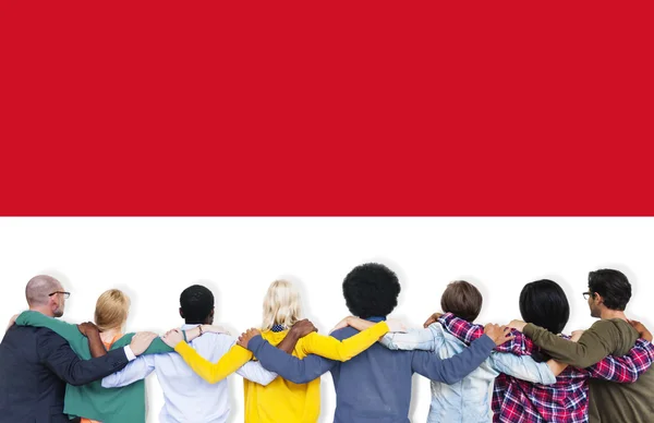 Флаг Индонезии, концепция страны — стоковое фото