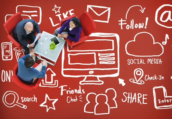 Social Media Social Networking Technology Connection Konzept — Stockfoto