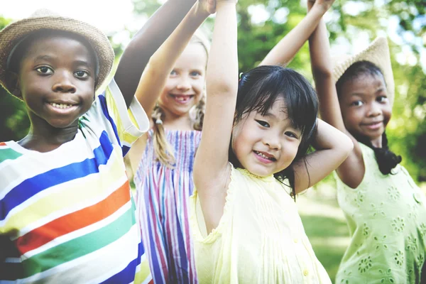 Multiethnic children outdoors — Stock Photo, Image