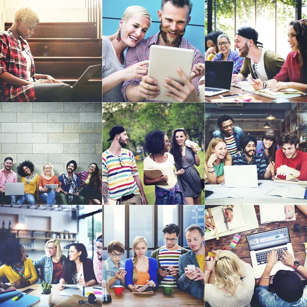 Collage mit Diversity-Menschen — Stockfoto