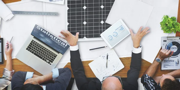 Business People Discussing Solar Power Environment Concept — Stock Photo, Image