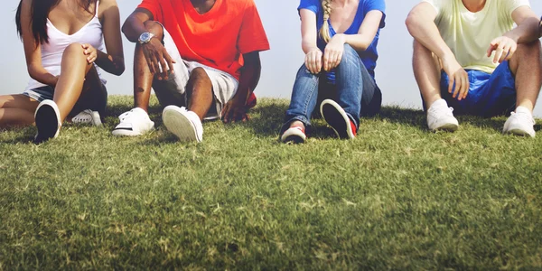 Young friends at outdoors — Stock Photo, Image