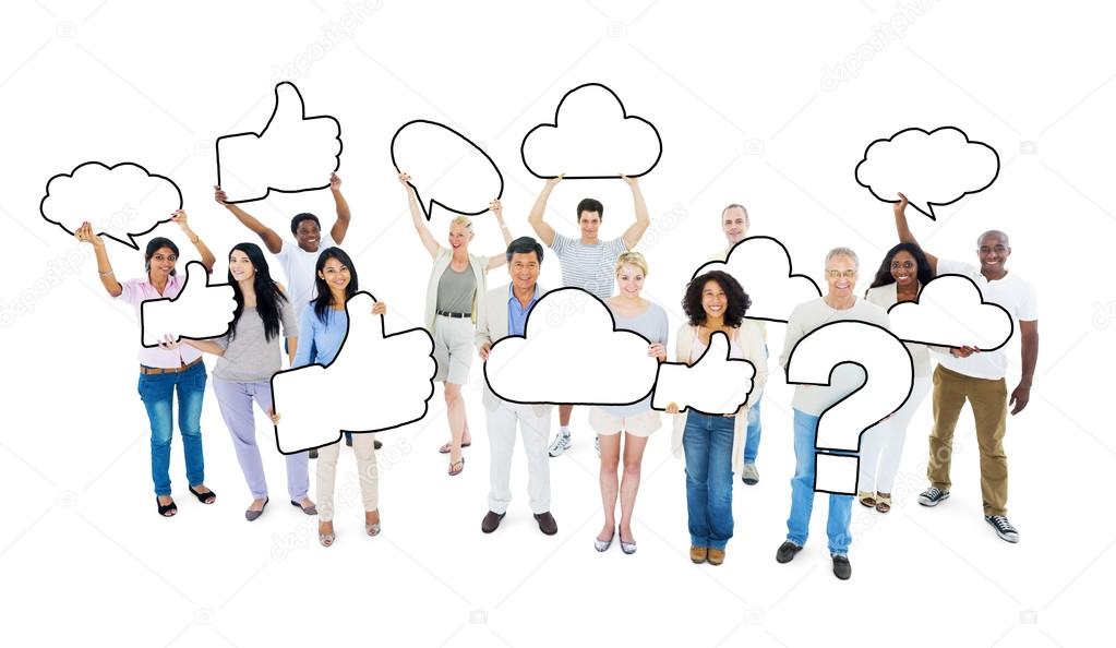 Diversity People with Speech Bubbles
