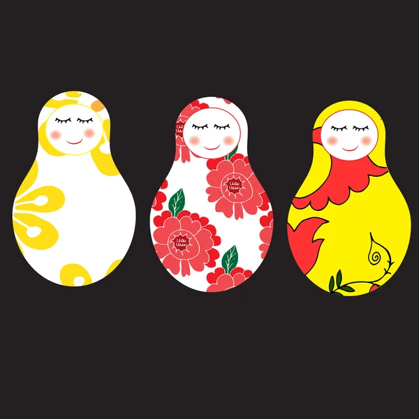 Bonecas russas - matryoshka — Vetor de Stock