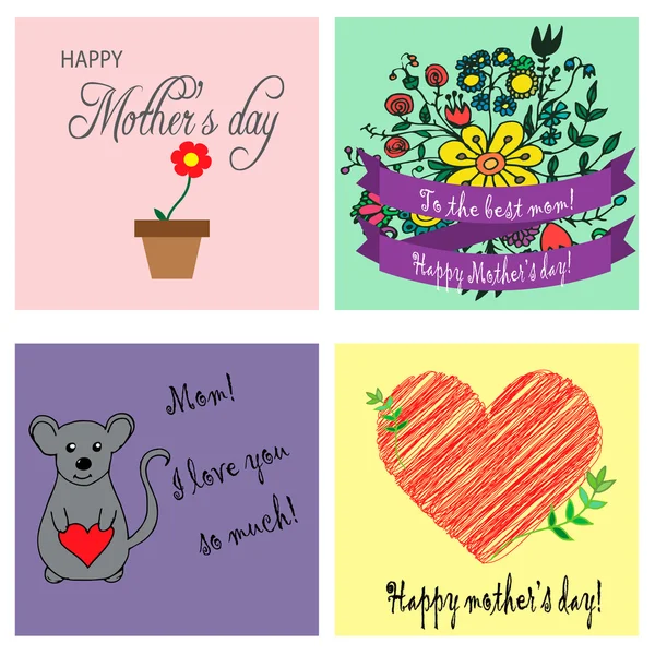 Greeting cards for mother's day. — Stock Vector