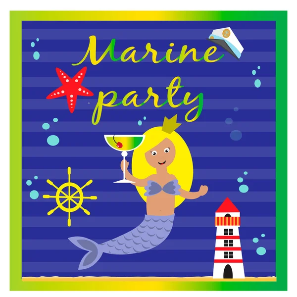 Invitación fiesta marina — Archivo Imágenes Vectoriales