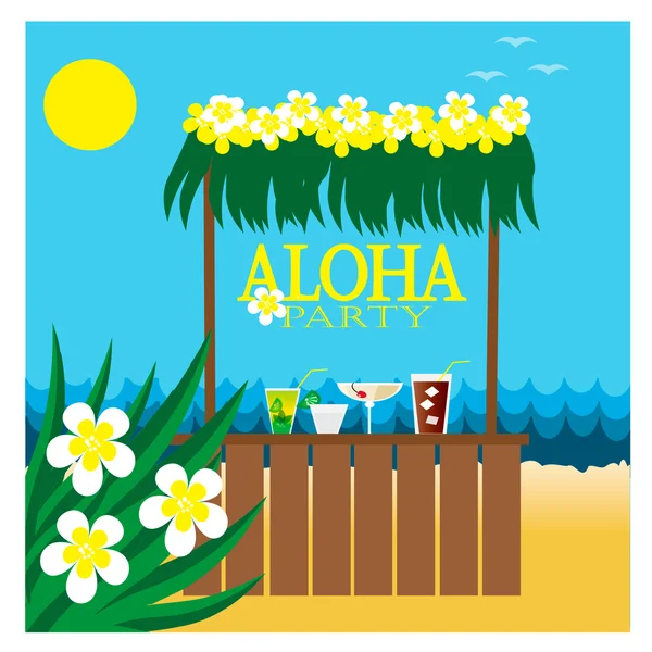 Illustration avec bar à Hawaï — Image vectorielle