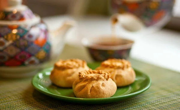 Wak Belyash Food Kazakh Bashkir Tatar Cuisine Product Pie Fried — Stock Photo, Image