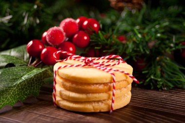 Noel arkaplanındaki Noel kurabiyeleri için