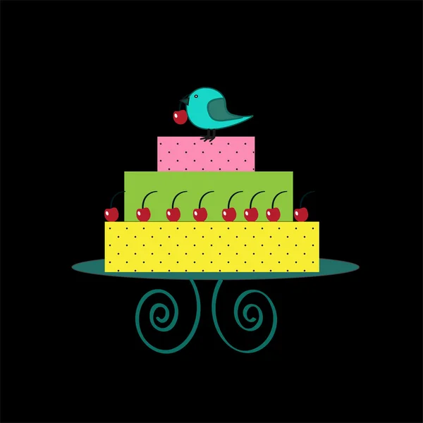 Gâteau d'anniversaire — Image vectorielle