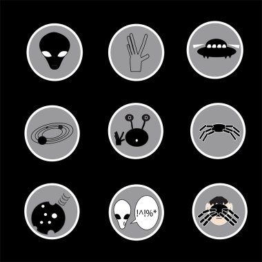 Alien ve ufo simge kümesi