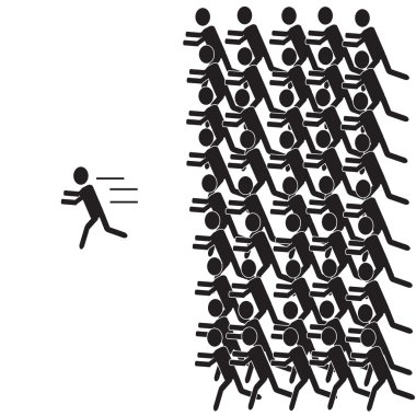 İnsan piktogram. Adam çalıştıran.