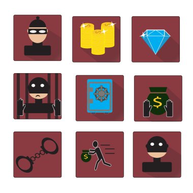 Ceza ve prison vector Icons set