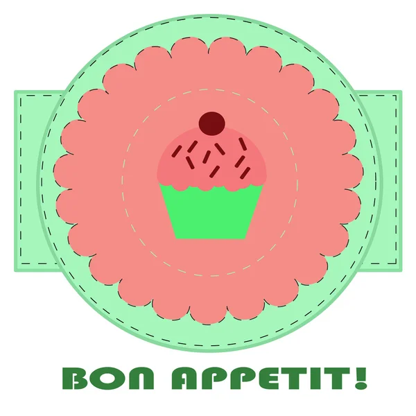 Fond vintage avec cupcake — Image vectorielle