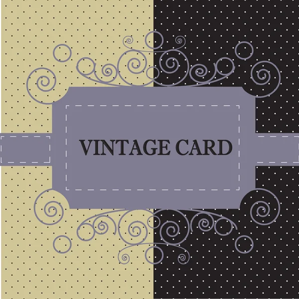 Siyah-beyaz arka plan ile lekeli vintage kartı — Stok Vektör
