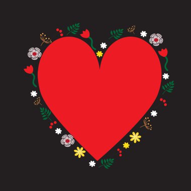 Kalp şekli dekoratif çerçeve.