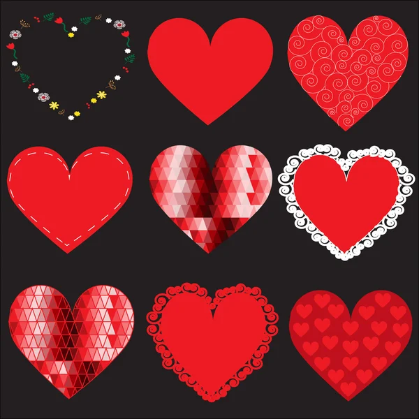 Set of vector hearts. — Stock Vector