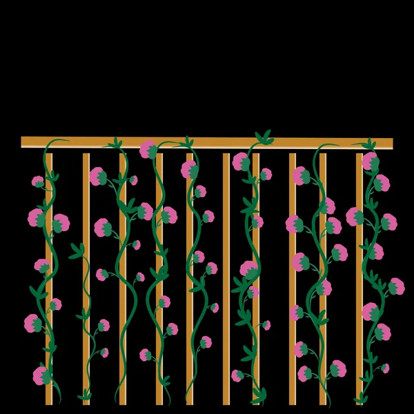 Fence with roses — Stock Vector