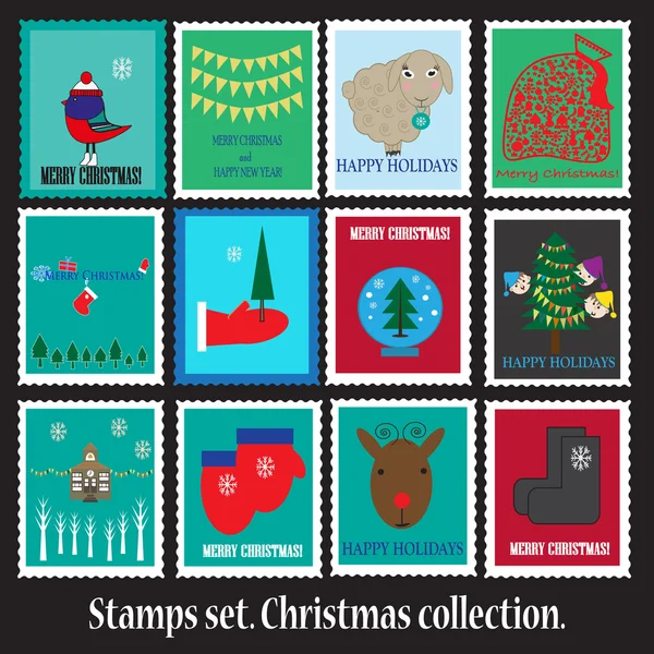 Christmas stamps — Stock Vector © mtkang 4454123