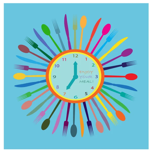 Watch with cutlery — Stock Vector