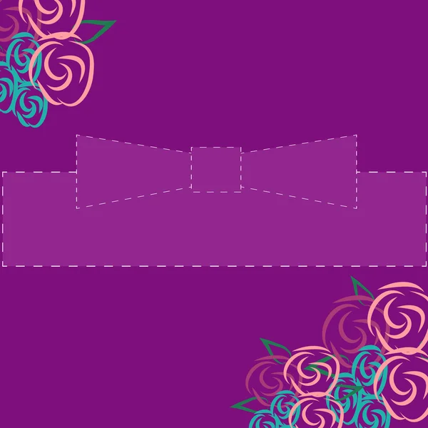 Tarjeta con flores sobre fondo púrpura . — Archivo Imágenes Vectoriales