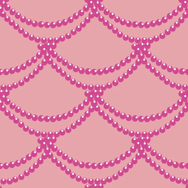 Seamless pattern with a beads on a pink background. — Stock Vector